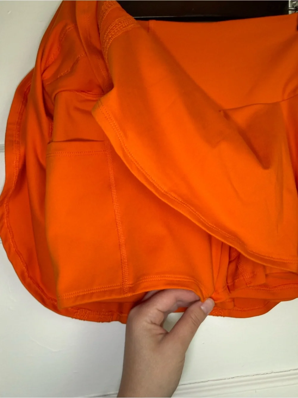 FP Movement Pleats & Thank You Orange Athletic Tennis Skort Preppy Sporty XS